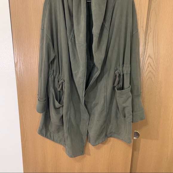 Free People Brentwood Cardigan Jacket Army Green - Picture 6 of 10